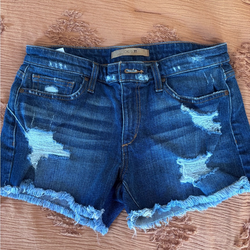 Joe's Jeans Blue Distressed Jean Shorts
